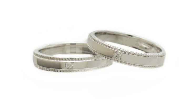 結婚指輪や婚約指輪で使われる技法。ミルグレイン編。